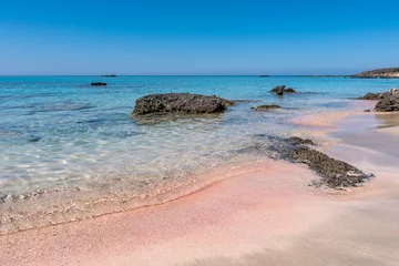 Photo sur Plexiglas  Plage d'Elafonissi, Crète, Grèce Beautiful view of Elafonisi Beach, Chania. The amazing pink beach of Crete. Elafonisi island is like paradise on earth with wonderful beach with pink coral and turquoise waters.