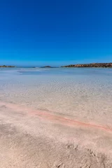 Papier Peint photo  Plage d'Elafonissi, Crète, Grèce Beautiful view of Elafonisi Beach, Chania. The amazing pink beach of Crete. Elafonisi island is like paradise on earth with wonderful beach with pink coral and turquoise waters.