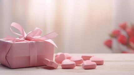 Fototapeta na wymiar Dark chocolate, milk chocolate white chocolate in heart shape lay on pink background. minimal style