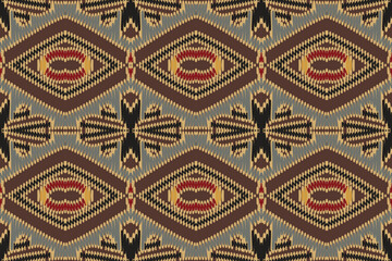 Ethnic abstract purple Seamless ikat pattern in tribal, folk embroidery, and Asia style. Aztec geometric art ornament print. Design for carpet, wallpaper, clothing, wrapping, fabric, cover.