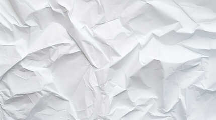 Obraz premium A crumpled white paper texture with multiple creases and folds creating an abstract pattern.