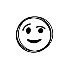 Fototapeta premium Doodle Emoji face icon. Hand drawn sketch style. 
