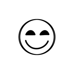Doodle Emoji face icon. Hand drawn sketch style. 