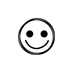 Doodle Emoji face icon. Hand drawn sketch style. 