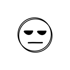Doodle Emoji face icon. Hand drawn sketch style. 