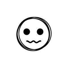 Fototapeta premium Doodle Emoji face icon. Hand drawn sketch style. 