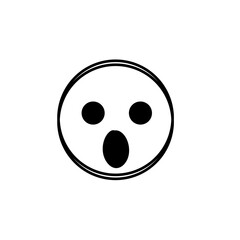 Doodle Emoji face icon. Hand drawn sketch style. 