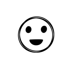 Doodle Emoji face icon. Hand drawn sketch style. 