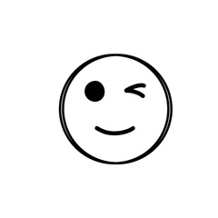 Doodle Emoji face icon. Hand drawn sketch style. 