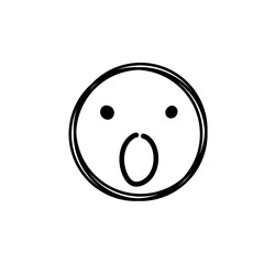 Doodle Emoji face icon. Hand drawn sketch style. 