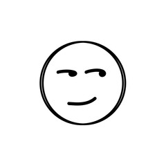 Doodle Emoji face icon. Hand drawn sketch style. 