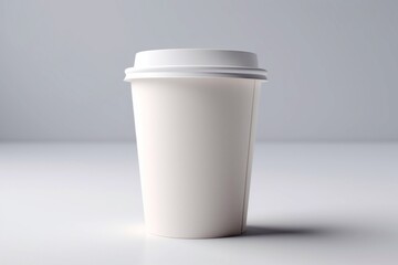 Paper coffee cup isolated on white background. Generative AI.