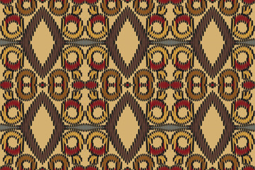 Ethnic oriental Indonesia ikat seamless pattern traditional. Fabric Indian style. Design for background, wallpaper, vector illustration, fabric, clothing, carpet, textile, batik, embroidery.