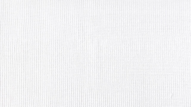 White cotton towel material background. Checkered fabric texture pattern top view.