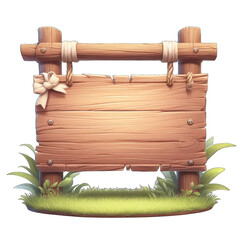 Fototapeta premium Rustic Reveal: Wooden Banner on Transparent Background, GENERATIVE AI