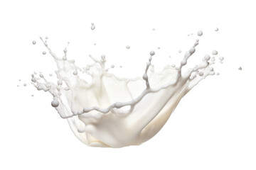 Milk splash isolated on transparent background. AI generative.