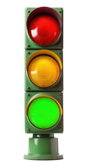 Traffic light isolated on transparent background, png, psd. AI generative.