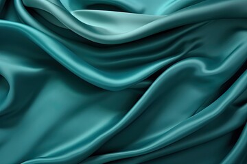 Fototapeta premium Teal silk background seamless pattern and texture