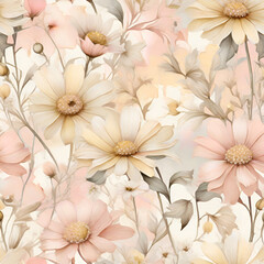 Shabby Chic Floral Design, generative ai