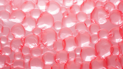 Bubble wrap plastic texture pink abstract background. Surreal creative wallpaper with irregular round cells