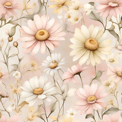 Shabby Chic Floral Design, generative ai