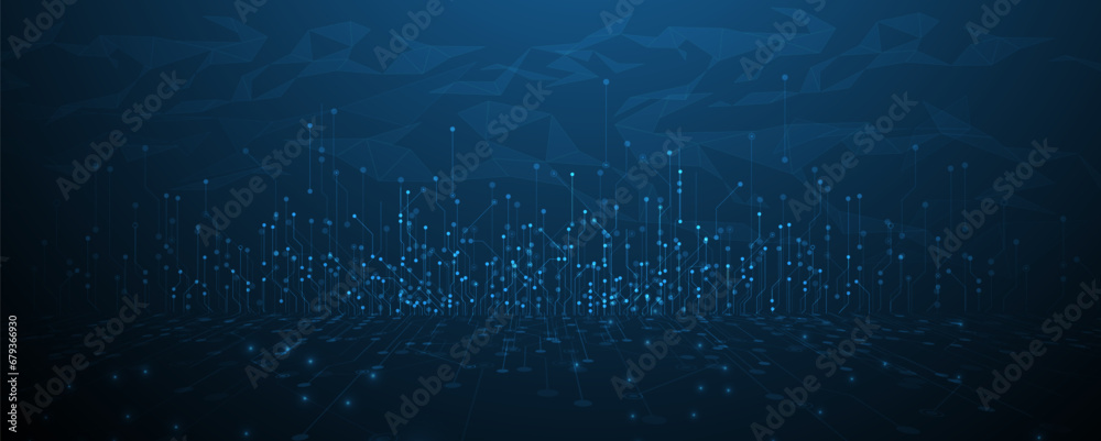 Poster abstract futuristic circuit computer internet technology board business dark background