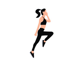Fototapeta na wymiar silhouette of a woman jumping