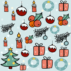 seamless pattern with christmas balls