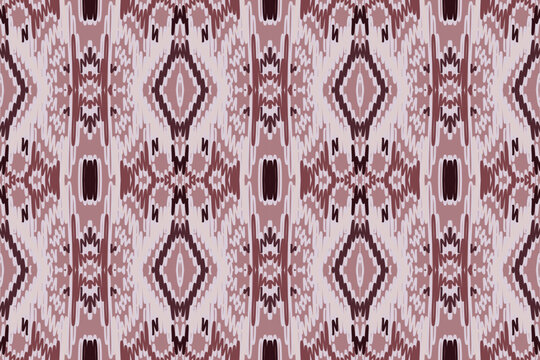 African Ikat paisley seamless pattern.geometric ethnic oriental pattern traditional on pink background.Aztec style abstract vector illustration.design texture,fabric,clothing,wrapping,carpet,print