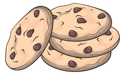 cookie with chocolate without background
