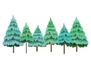 Pine tree forest with texture. Vector illustration.
