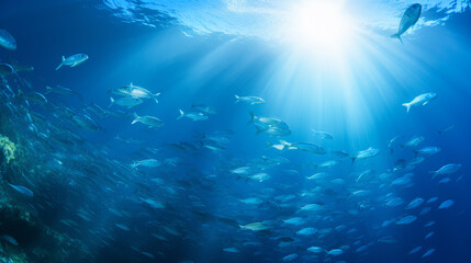 Fototapeta na wymiar underwater sea deeb sea deep blue sea