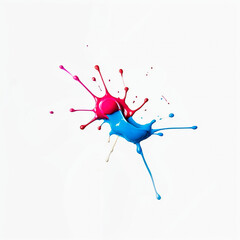 Obraz premium plain color splatter of paint with white background. top view