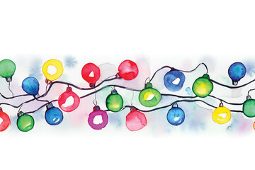 Christmas Holiday Colorful Lights Illustration