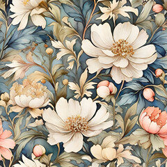 Victorian Floral Pattern, generative ai