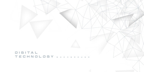 Digital technology futuristic internet network speed connection white background, cyber nano information, abstract communication, innovation future tech data, Ai big data line dot illustration vector