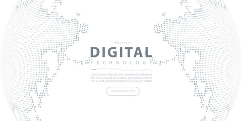 Fototapeta premium Digital technology futuristic internet network speed connection white background, cyber nano information, abstract communication, innovation future tech data, Ai big data line dot illustration vector