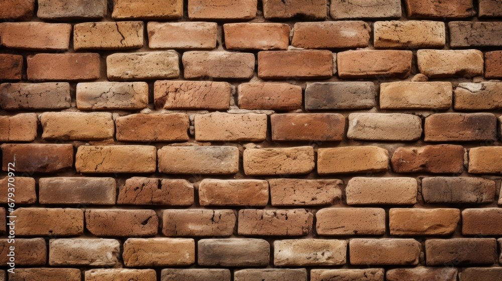 Wall mural Brick wall background texture � stock photo, AI