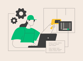 Barcode scanning abstract concept vector illustration.