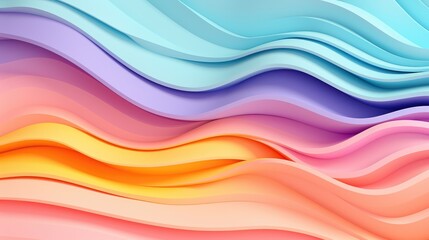 Colorfully pastel wavy 3D backgrounds