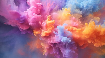 Obraz premium Abstract colorful vibrant powders blowing