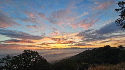 sunset in the mountains