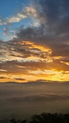 sunset over the mountains