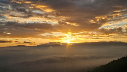 sunset over the valley