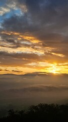 sunset in the mountains