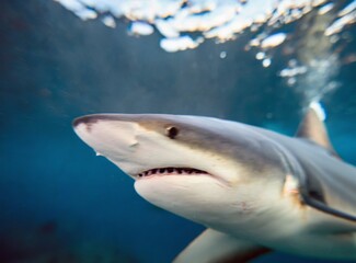 Naklejka premium Shark Underwater Closeup Photography