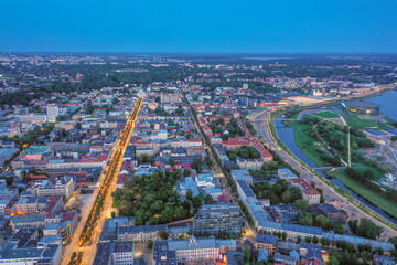 Kauno senamiestis ir centras vakare 