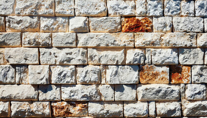 stone wall made of shelly limestone background texture