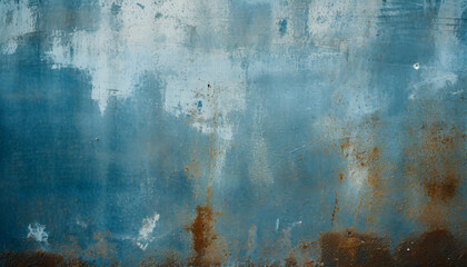 old blue rusty wall grungy background or texture