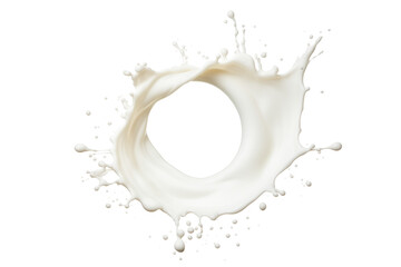 Milk splashes isolated on transparent background
